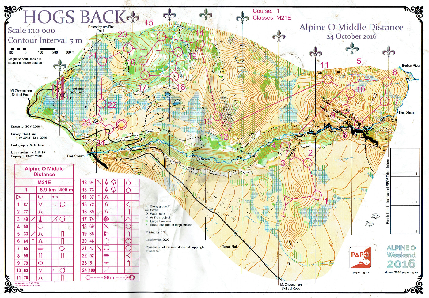 Alpine O Weekend 2016 Middle (24/10/2016)