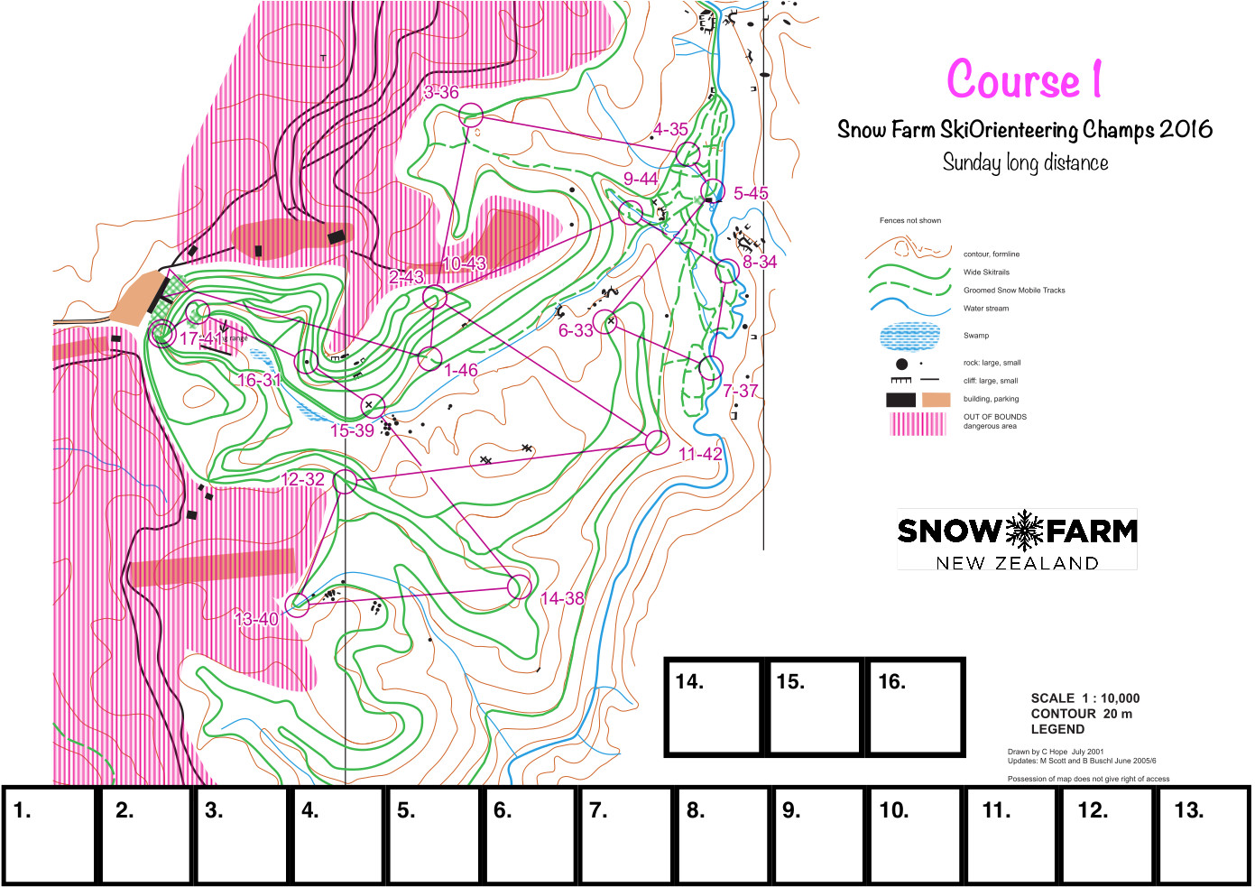 Snow Farm Ski O Champs 2016 Long (28/08/2016)